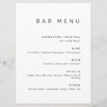 Menu Bar de Bebidas Negras e Brancas minimalistas moder<br><div class="desc">Menu de Bar minimalista moderno totalmente personalizável.</div>