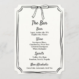 Menu Bar de Casamento Clássico Moderno de Arco Desenhad