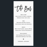 Menu Bar de Casamento da Caligrafia Moderna Negra<br><div class="desc">Adicione estas papelaria de cartão de menu de bebidas personalizáveis à sua capa de tabela de eventos. Apresenta caligrafia moderna e tipografia simples a preto. Este cartão moderno de bar para caligrafia é perfeito para casamentos,  chás de panela,  chás de fraldas e muito mais.</div>