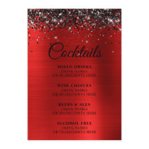 Bar de Cocktails de Folha Vermelha Negra