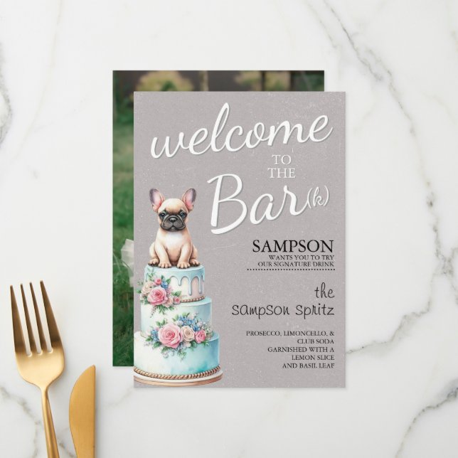 Menu Bar francês Buldogue (Frente/Verso In Situ)