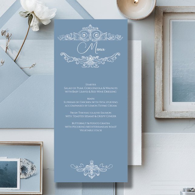 Menu Baroque Vintage Damask Wedding (Criador carregado)