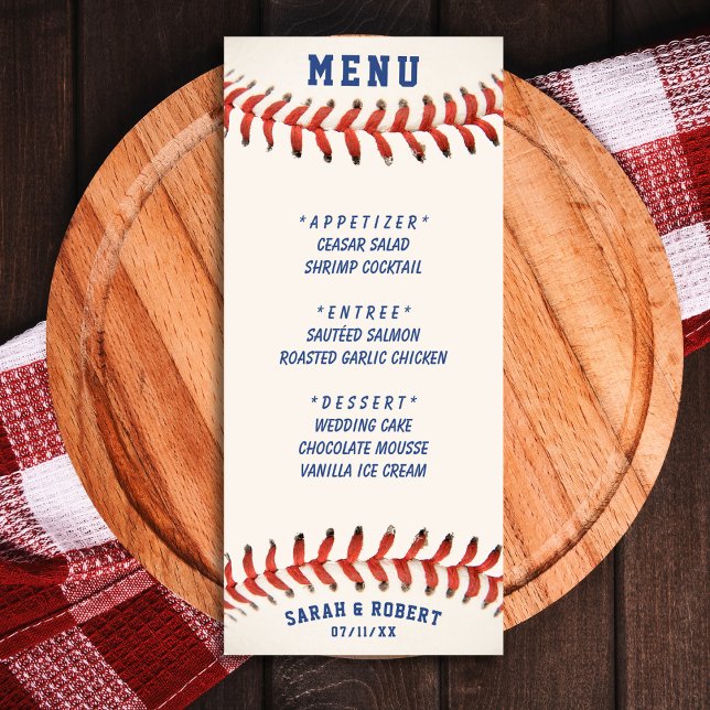 Menu Baseball A Recepção de casamento De Captura Perfei (Baseball The Perfect Catch Wedding Reception Menu)