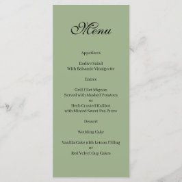 Menu básico e elegante verde e branco