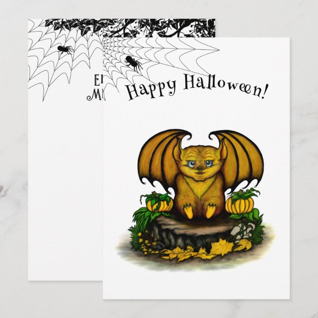 Menu Bat Bonito do Halloween (Frente/Verso)