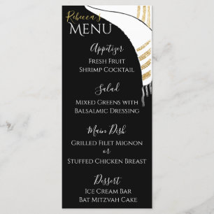 Menu Bat ou Bar Mitzvah Black/Dourado Comida
