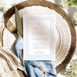 Menu Batismo Azul Branco Chave Grega
