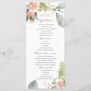 Menu Batismo da Menina das Rosas Rosa Blush