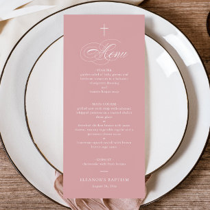 Menu Batismo Elegiográfico Simples Rosa