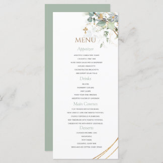 Menu Batismo Eucalyptus Boy do Verde Dourado