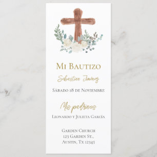 Menu Batismo floral branco
