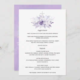 Menu Batismo Floral Lilac e Silver ou Christening