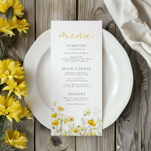 Menu Bebê Amarelo Em Chá de fraldas De Flor Floral