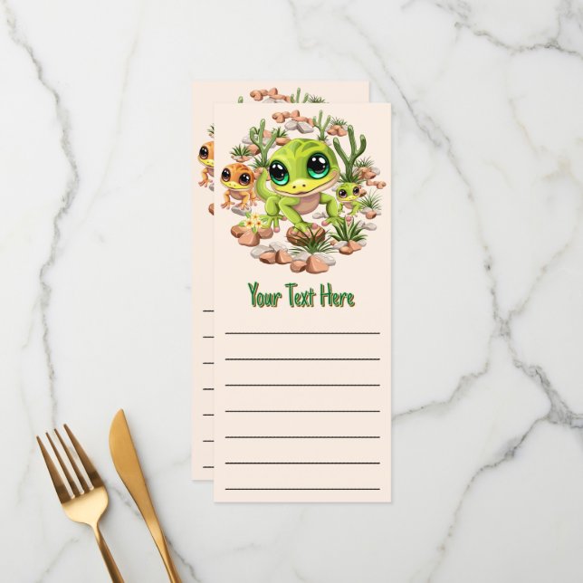 Menu Bebê Geckos Personagens de desenho animados (Frente/Verso In Situ)