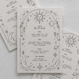 Menu Bebida de Casamento Celestial Vintage