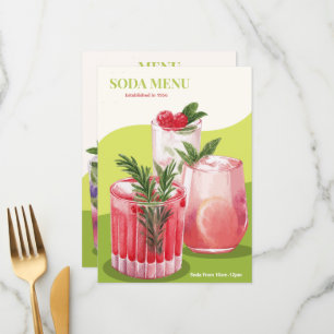 Menu Bebida de Soda de Aquarela