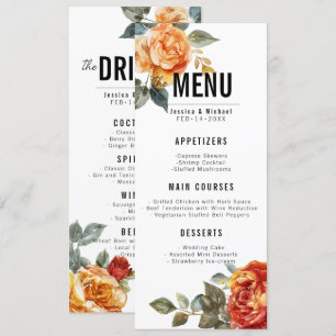 Menu + Bebidas Marble Dreams Orange Rosa