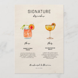 Menu Bebidas Símbolo do Casamento – Coquetéis Dele e De