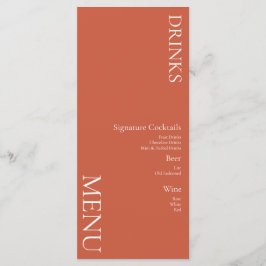 Menu Bebidas Simples Cocktail Vinho Casamento Terracota
