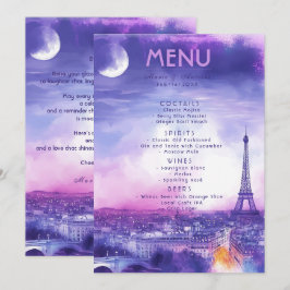 Menu BEBIDAS + texto adorável Amour Éternel