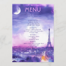 Menu BEBIDAS + texto adorável Amour Éternel