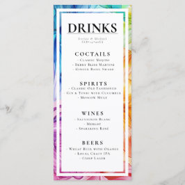 Menu BEBIDAS + texto adorável Bloom Eetéreo