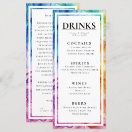 Menu BEBIDAS + texto adorável Bloom Eetéreo