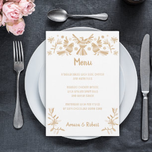 MENU BEIGE OTOMI MEXICAN WEDDING