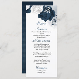 Menu belas flores brancas e marinhos