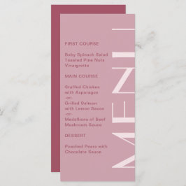 Menu Belo Casamento Burgundy Big Type