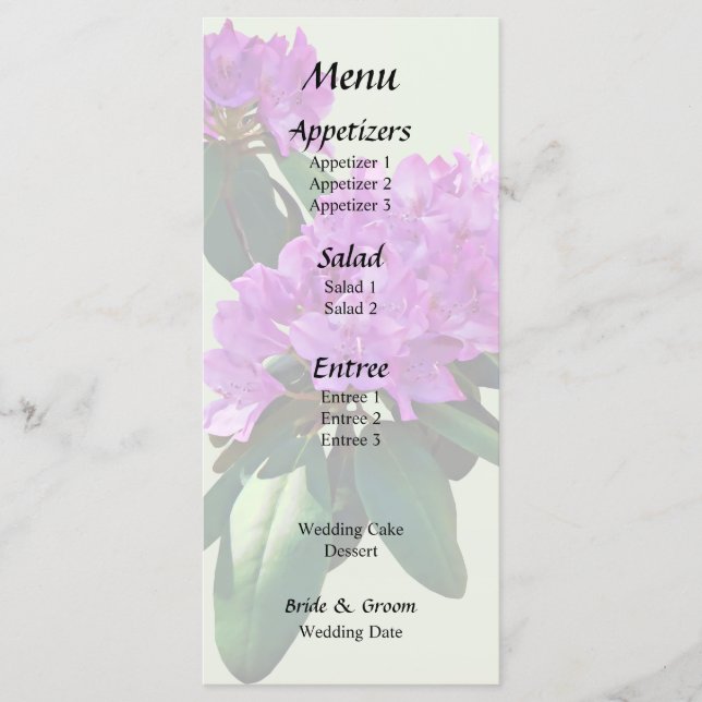 Menu Belos Rododendros Rosa (Frente)