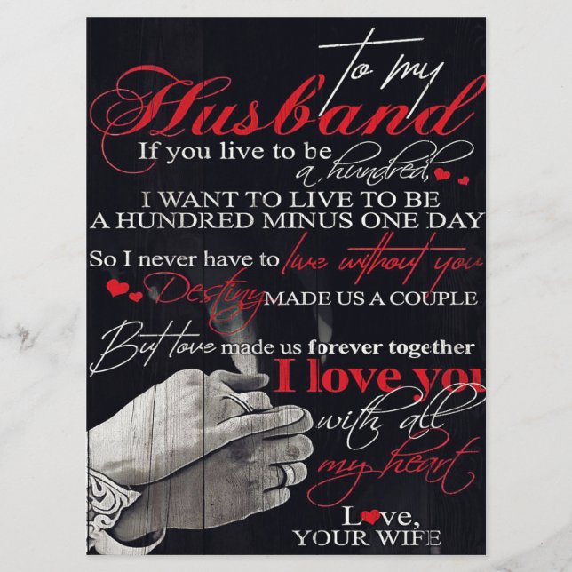 Menu Best Gift For Husband | To My Husband Quotes (Frente)