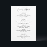 Menu Bianca Elegant Wedding<br><div class="desc">Menu de casamento elegante com um layout tradicional com uma combinação de fontes clássicas de serifa e script elegante.</div>