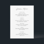 Menu Bianca Elegant Wedding<br><div class="desc">Menu de casamento elegante com um layout tradicional com uma combinação de fontes clássicas de serifa e script elegante.</div>