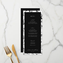 Menu Black Floral Weding e Obrigado