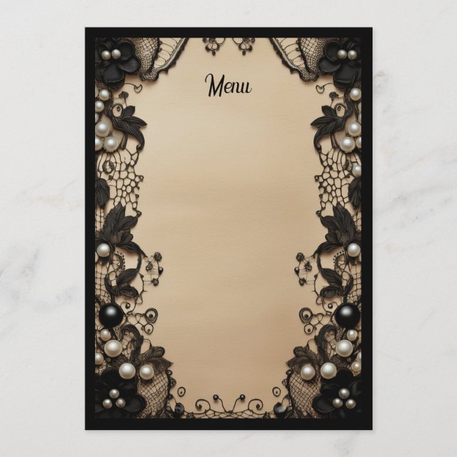 Menu Black Lace and Pearls (Frente)
