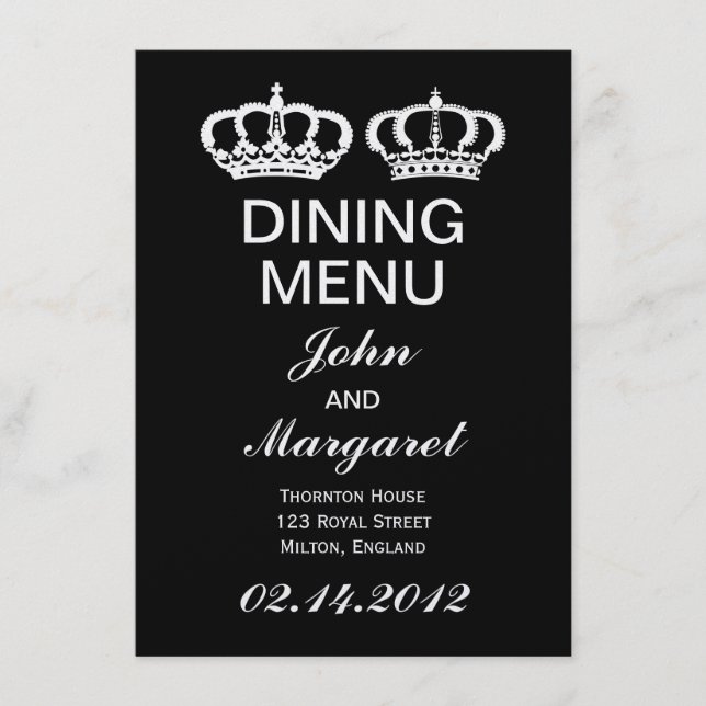 Menu Black White Royal Casal Dining (Frente)
