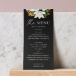 Menu Bloom vintage camellia. Casamento negro elegante<br><div class="desc">Elegante cardápio de casamento negro floral com camélia vintage. Entre em contato comigo se precisar de itens adicionais.</div>