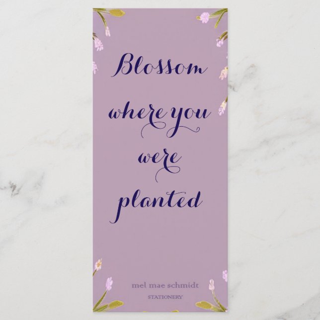 Menu Blossom where you´re planted Bookmark Lesezeichen (Frente)