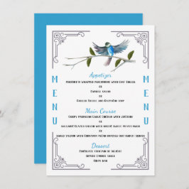 Menu Blue Bird of Feliness de 4,5" x 6,25"