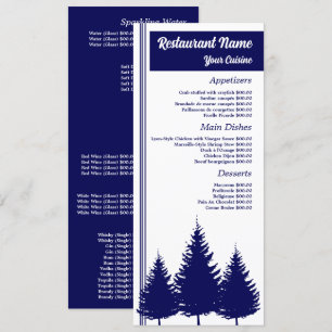 Menu Blue Forest, Restaurante Slimline