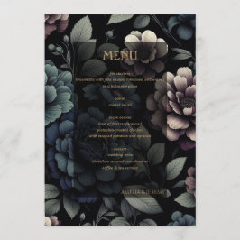 Menu Blue Moody Floral