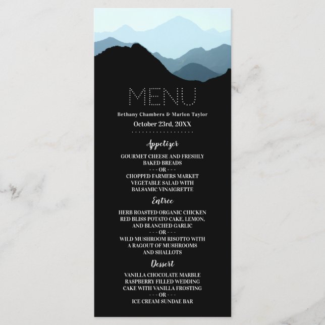 Menu Blue Mountain Range, Casamento Russo (Frente)