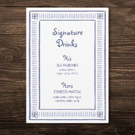 Menu Blue Quirky Hand Drawn Signature Drinks