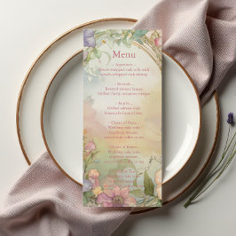Menu Blush Pink Floral Quinceanera Celebration