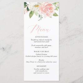 Menu Blush Pink Floral Weding