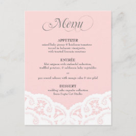 Menu Blush Pink Lace Doily Weding