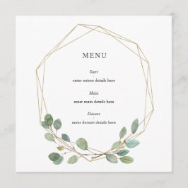 Menu Boas Folhas do Elegante Dourado Casamento Geológic