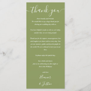 Menu Boate Obrigado Moss Green Place Card
