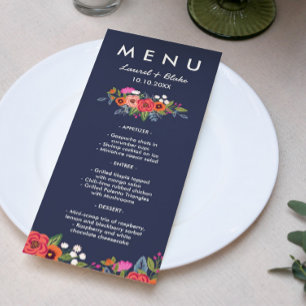 Menu boémio do casamento do outono do buquê  